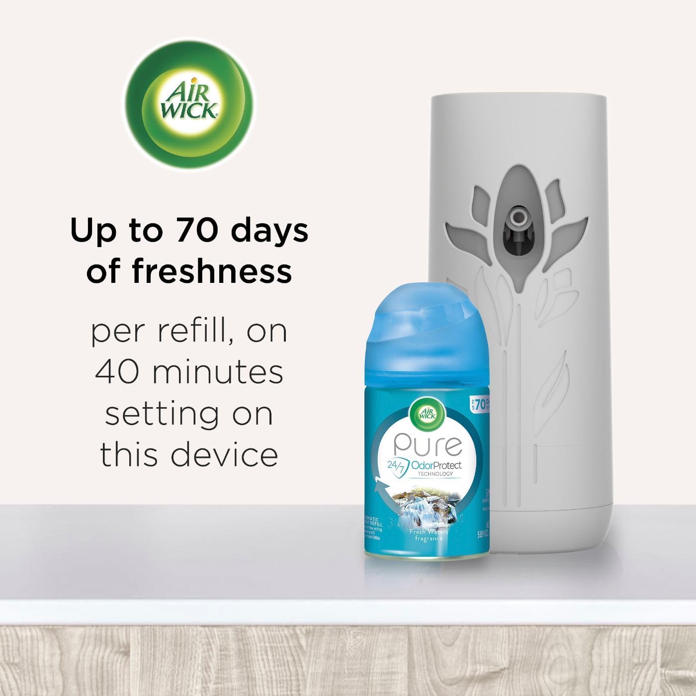 Air Wick Automatic Spray Starter Kit (Gadget + 2 Refills), Summer Delights, Essential Oils, Air Freshener, Odor Neutralization - Image 2