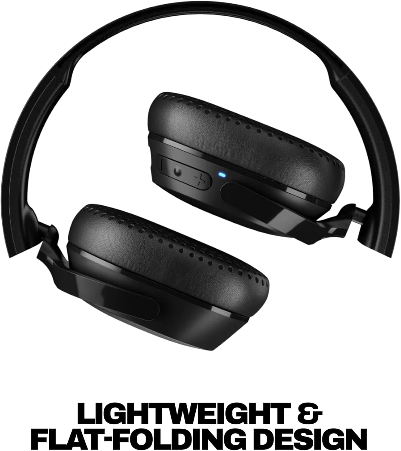 Skullcandy Riff Wireless 2 On-Ear Bluetooth Headphones, Up to 34 Hrs Battery, Foldable Lightweight Design, Convenient for Travel with Included 3.5mm AUX Cable, Microphone for iPhone Android - Black - Image 4