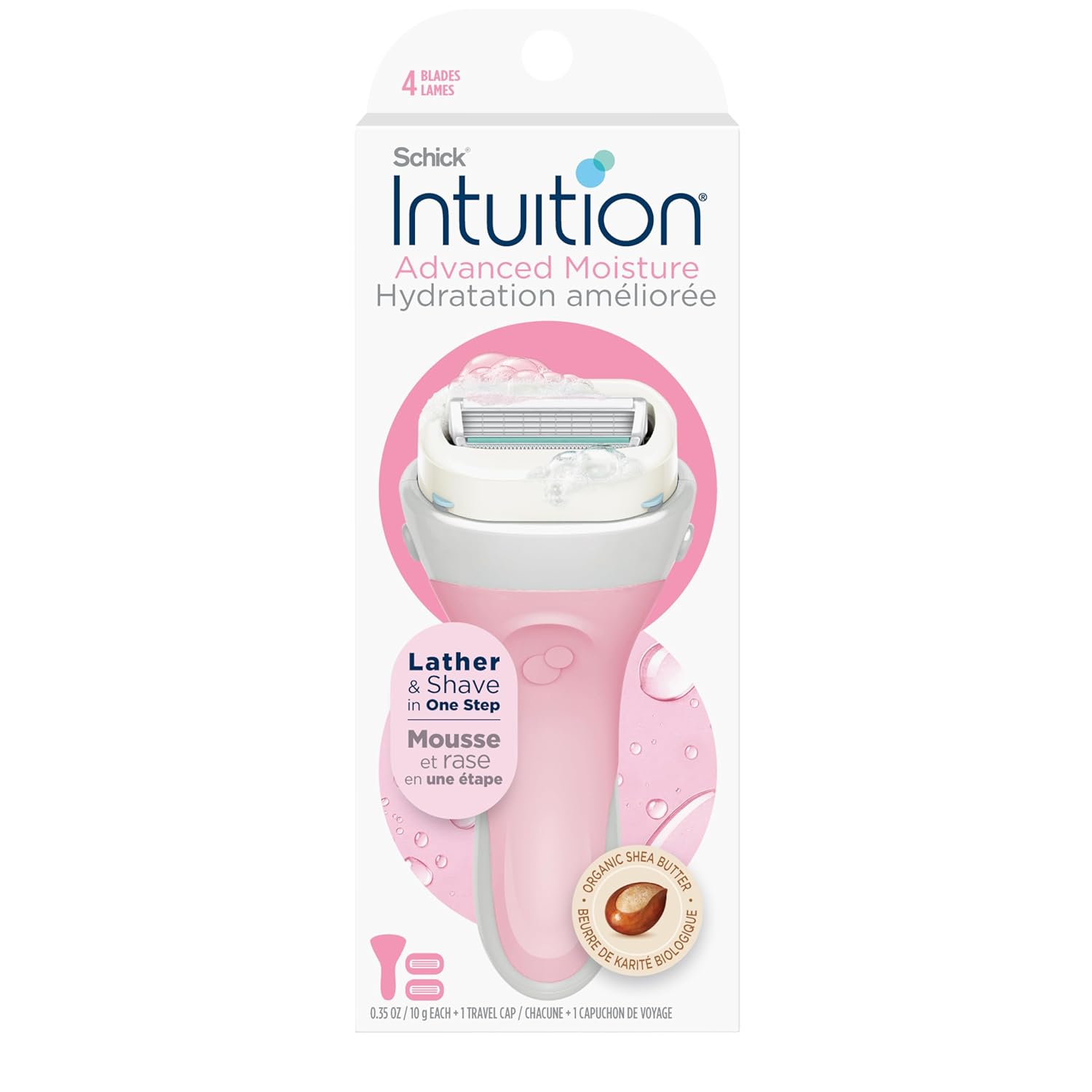 Schick Intuition Advanced Moisturizing Womens Razor with Shea Butter, 1 Handle with 2 Refills - Image 2