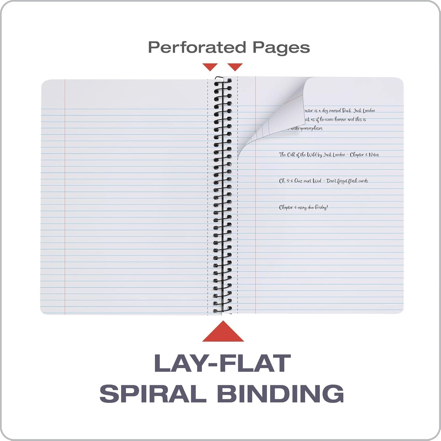 Oxford Spiral Composition Notebooks, 4 Pack, College Ruled Paper, 9-3/4 x 7-1/2 Inches, 80 Sheets, Black Marble Cover (64951) - Image 5