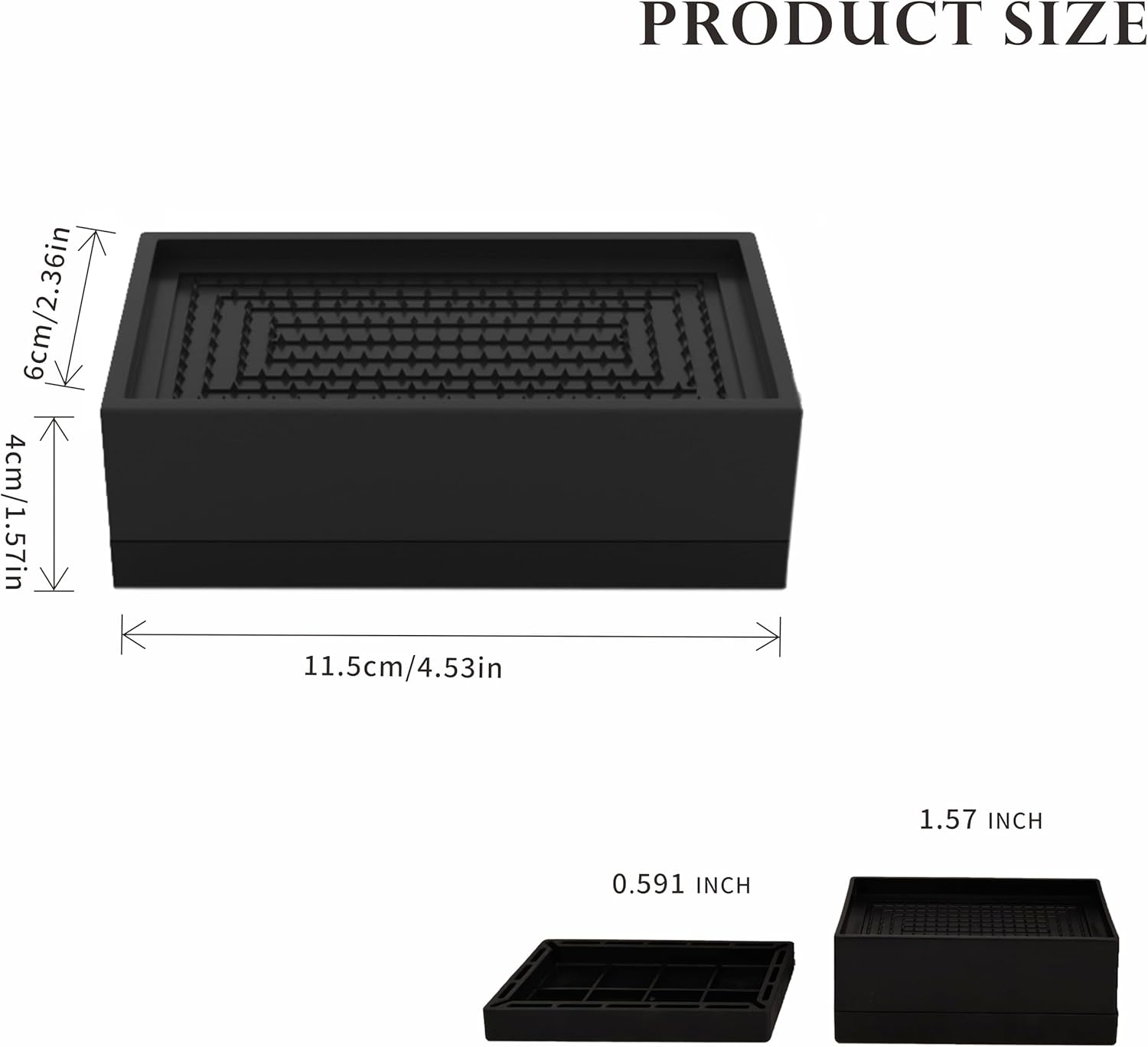 Bed Furniture Risers 1.57Inch Adjustable Risers Blocks for Bed Sofa Table and Couch Lifting,Heavy Duty Support Up to 1,300 Lbs (4 Pack-Black)-Rectangle - Image 3