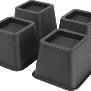 BTSD-home Bed Risers 3 Inch Heavy Duty, Furniture Risers for Bed Frame/Sofa/Couch/Table, 4 Pack, Up to 2000 lbs, Under-Bed Storage