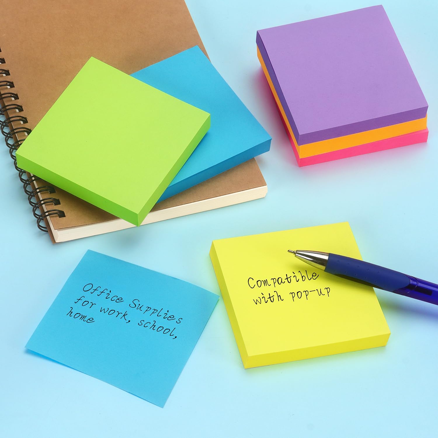 Early Buy Pop Up Sticky Notes 3x3 Refills Self-Stick Notes 12 Pads, 6 Bright Colors, 100 Sheets/Pad - Image 7