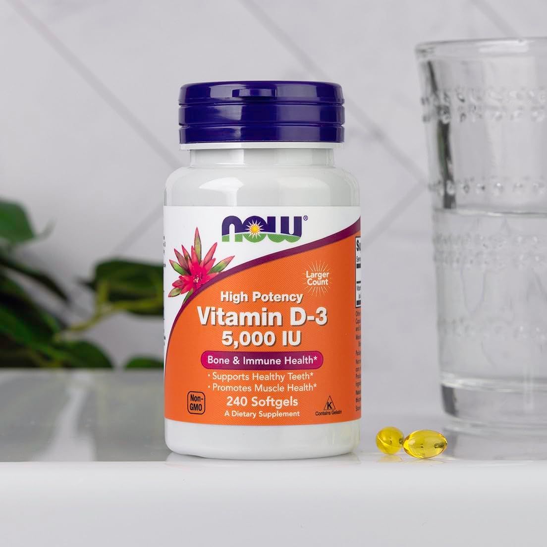 NOW Foods Supplements, Vitamin D-3 5,000 IU, High Potency, Structural Support*, 240 Softgels - Image 7