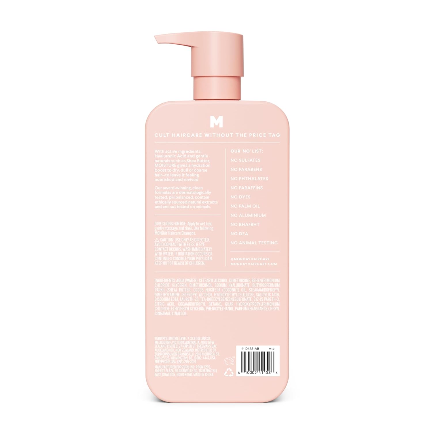 MONDAY Haircare MOISTURE Conditioner with Hyaluronic Acid, Coconut Oil & Shea Butter for Dry & Dull Hair 798 mL - Image 3