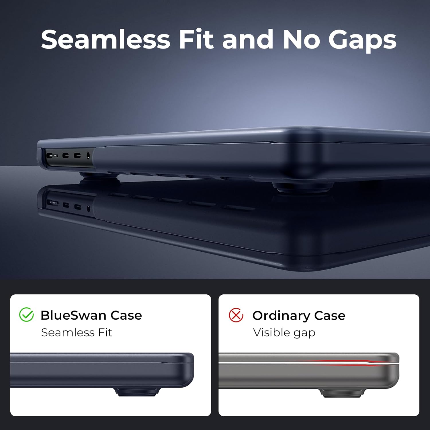 BlueSwan Matte Case for MacBook Pro 14 M5 M4 M3 M2 M1 Pro/Max 2026-2021, Compatible A3426 A3427 A3434 A3401 A3112 A2992 A2918 A2779 A2442, Hard Shell Protective Cover, Matte Midnight - Image 6