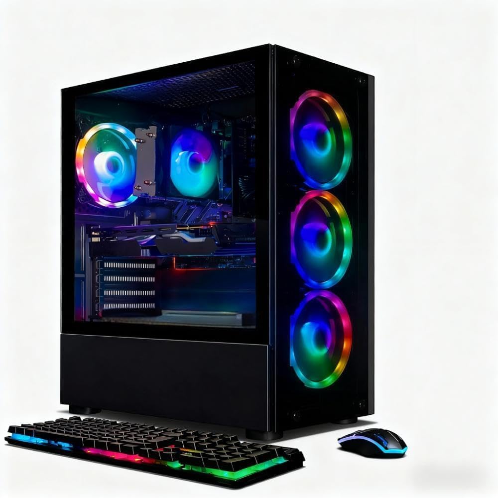 STGAubron Gaming PC Desktop Computer, AMD Ryzen 5 2600 up to 3.9G, GeForce RTX 2060 6G, 16G DDR4, 512G SSD, 600M WiFi, BT 5.0, RGB Fan x4, Windows 11 Home - Image 2