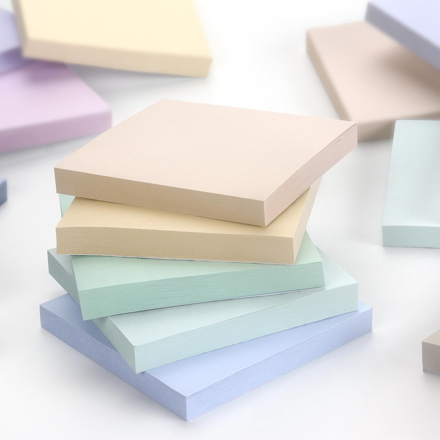 Sticky Notes 3x3 inch, 8 Pads, Pastel Colors Self-Stick Pads, Self-Adhesive Sticky Notes, 8 Pads/Pack, 80 Sheets/Pad, Total 640 Sheets - Image 7