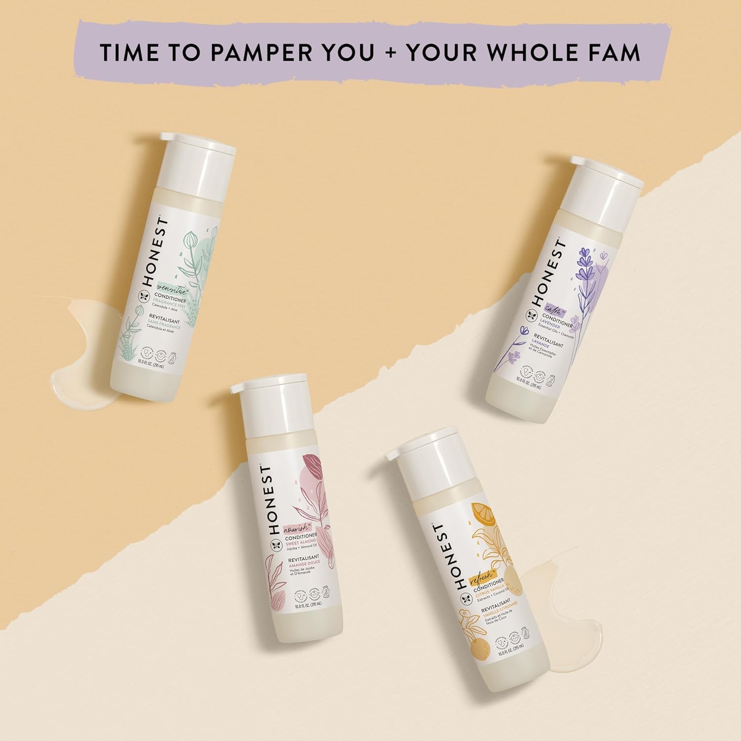 The Honest Company Silicone-Free Conditioner, Gentle Tear-Free Hypoallergenic Baby Hair Care with Naturally Derived Ingredients Lavender Calm 10 fl oz - Image 8