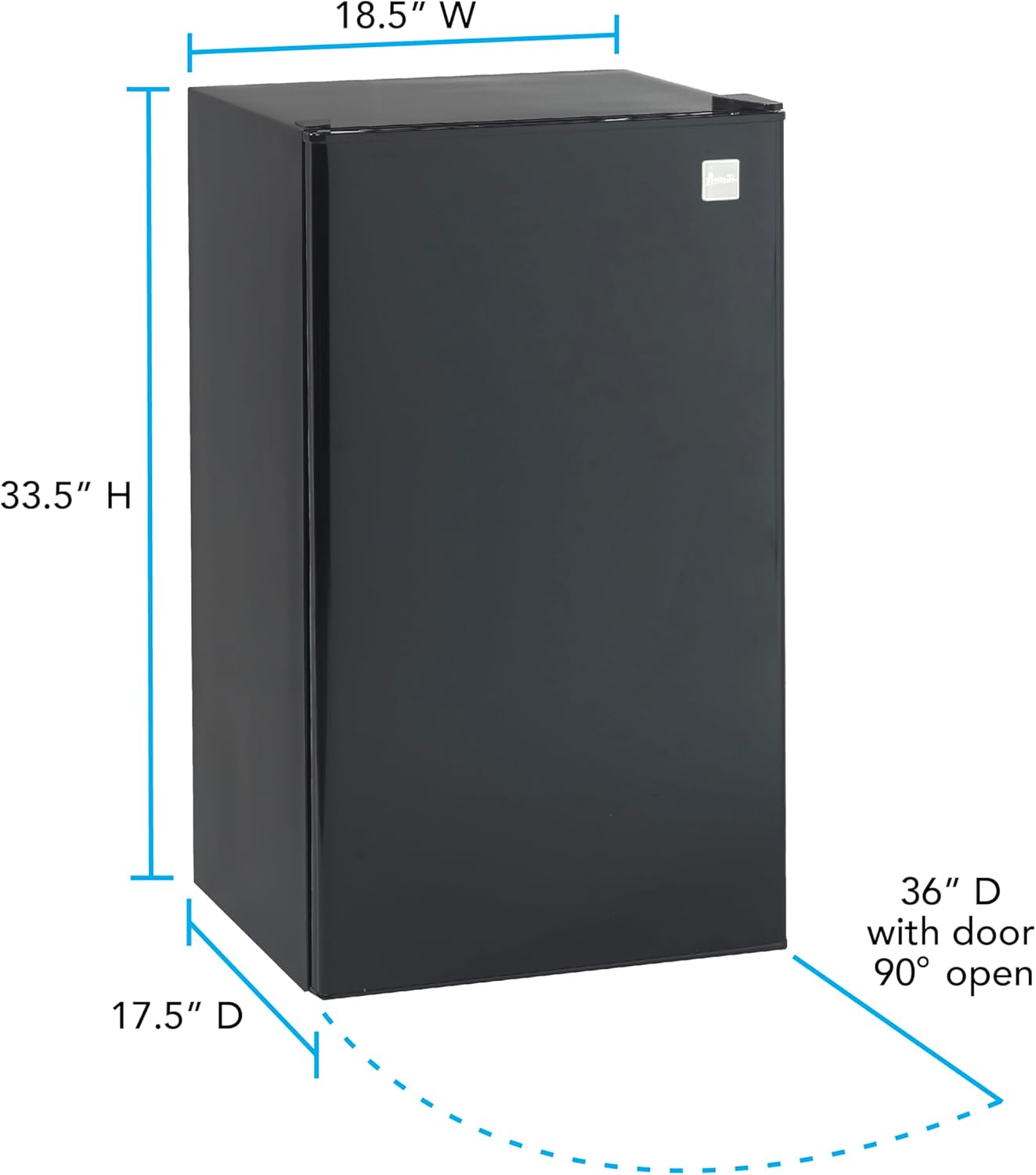 Avanti 3.3 Cu. Ft. Mini Fridge Compact Refrigerator with Adjustable Temperature, Removable Shelves, Chiller Compartment wiith Flush-Back Design, 3.3 cu.ft., Black - Image 4