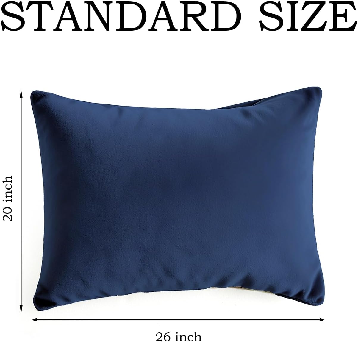 Q&J Fabric Co. Bedding Pillow Cases Standard Size set of 2 –Soft Brushed Microfiber Pillow Cover, Wrinkle-Free, Fade-Resistant, Envelope Closure Pillowcases Valentine Mother's Gift (20x26'',Navy Blue) - Image 3