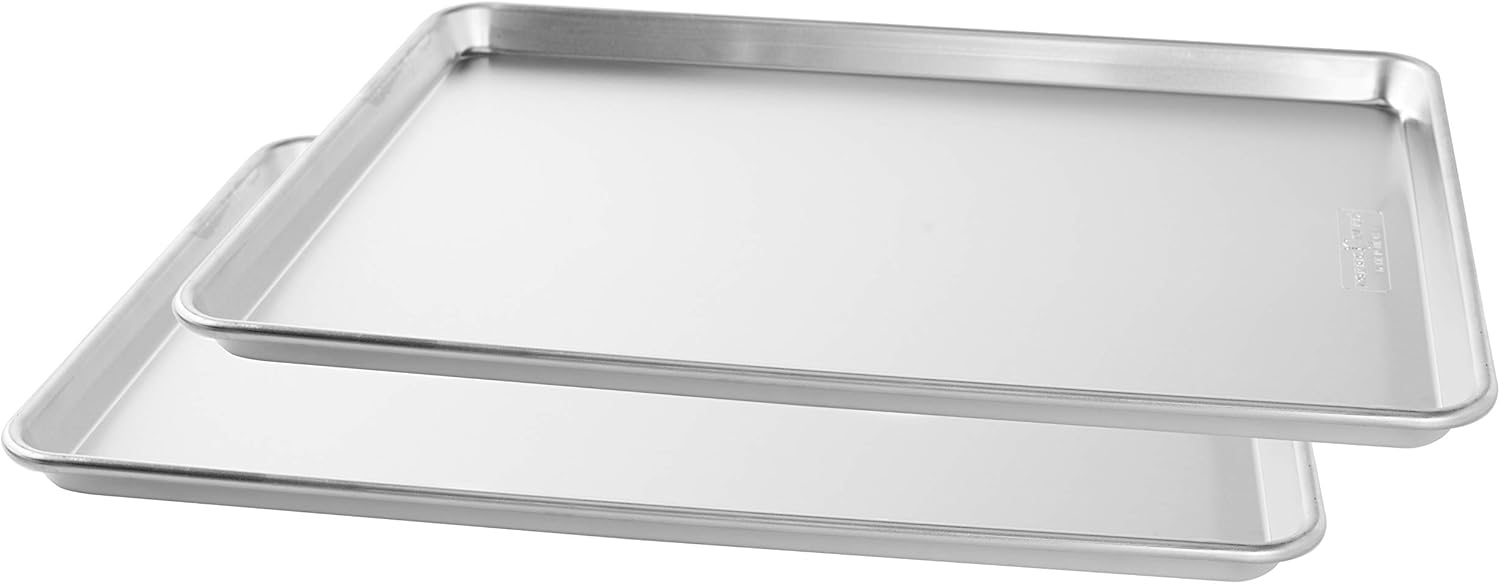 Nordic Ware Naturals Extra Large, 21 x 15 inch Baking Set - USA Made Aluminum Commercial Quality Pan for Baking or Roasting, Encapsulated Galvanized Steel Rim Prevents Warping, 2pk Big Sheet - Image 2