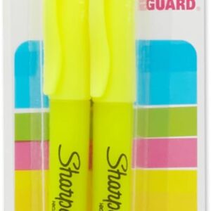Sharpie Accent Pocket-Style Highlighters, 2 Fluorescent Yellow Highlighters (27162PP)