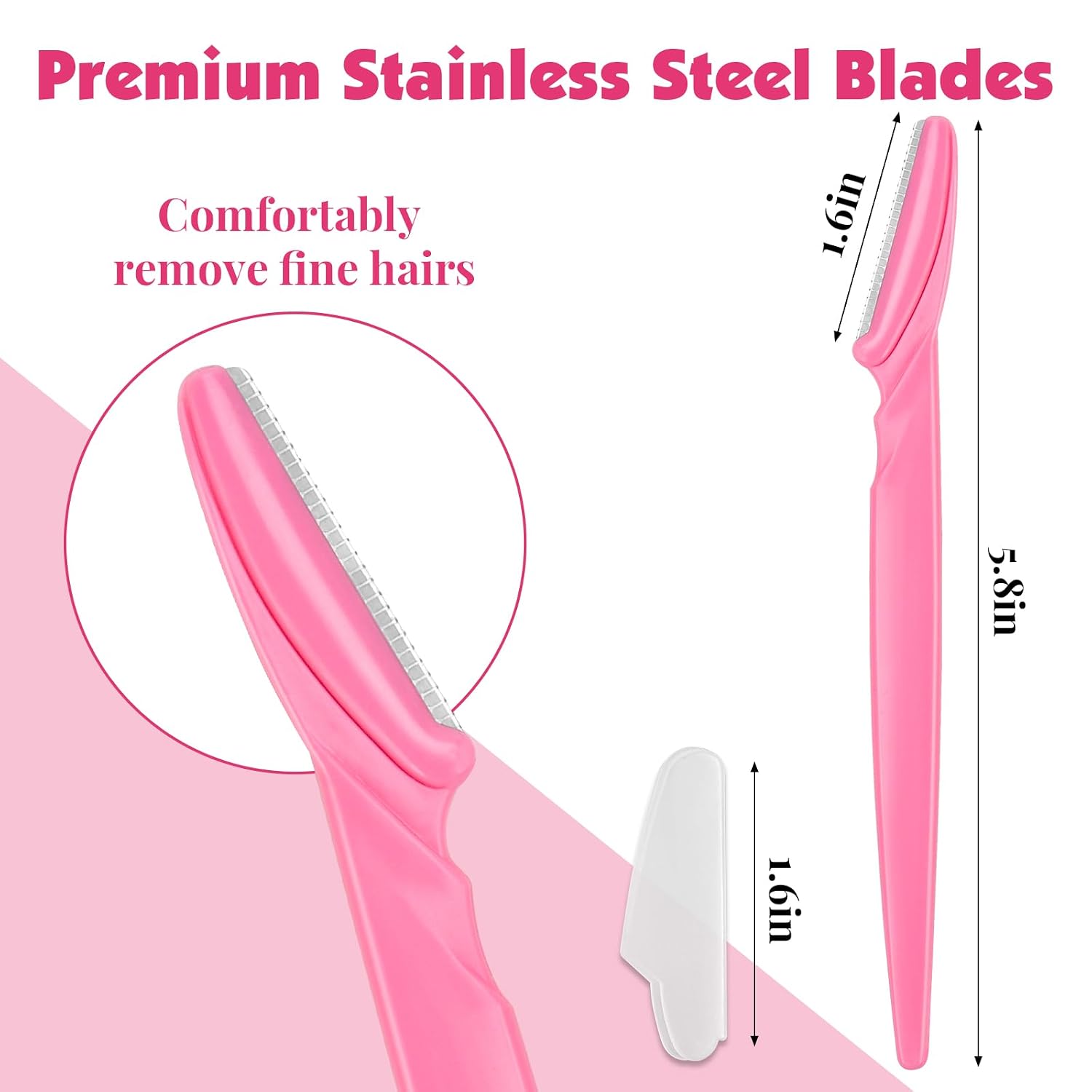 100 Pcs Eyebrow and Face Razors for Women and Men, Multi-Color Facial Shavers with Protective Covers, Safe for Beginners - Image 3
