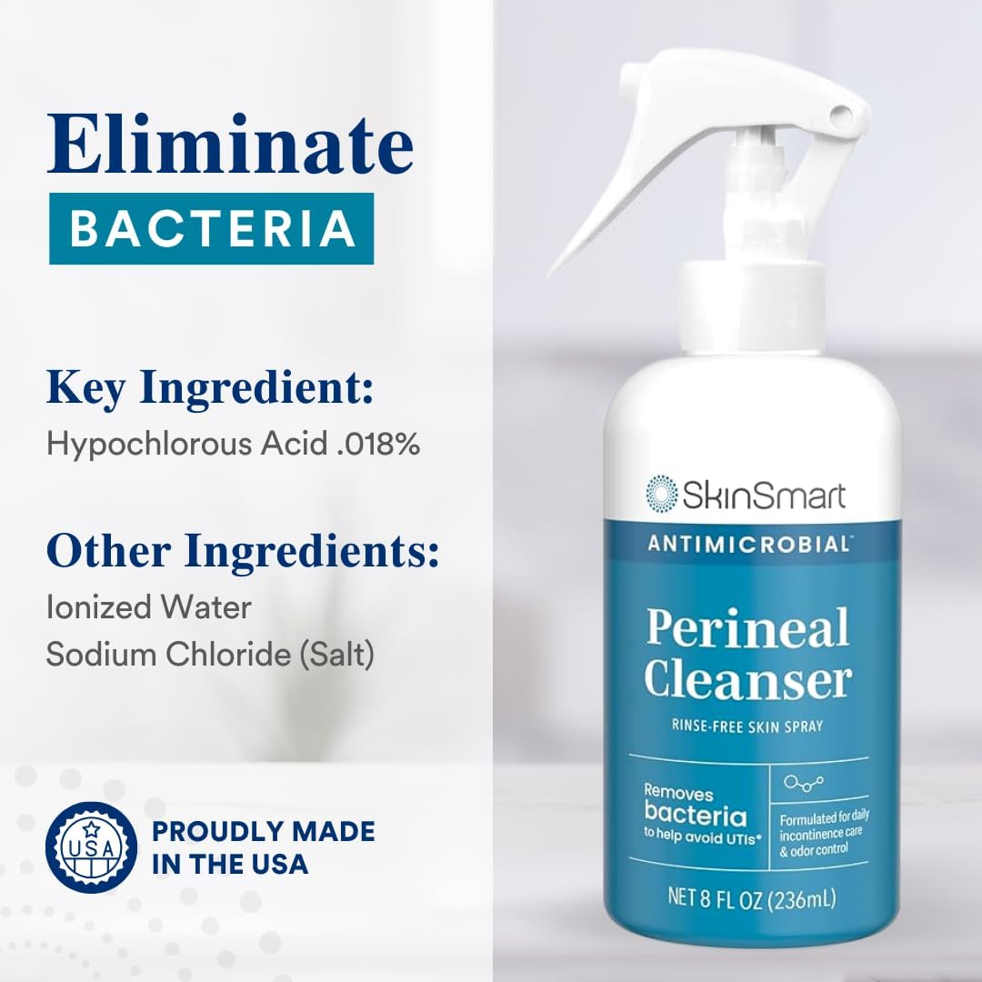 SkinSmart Antimicrobial Perineal Cleanser, Ideal for Incontinence Care and Postpartum, Removes Bacteria, 8 oz Spray - Image 6