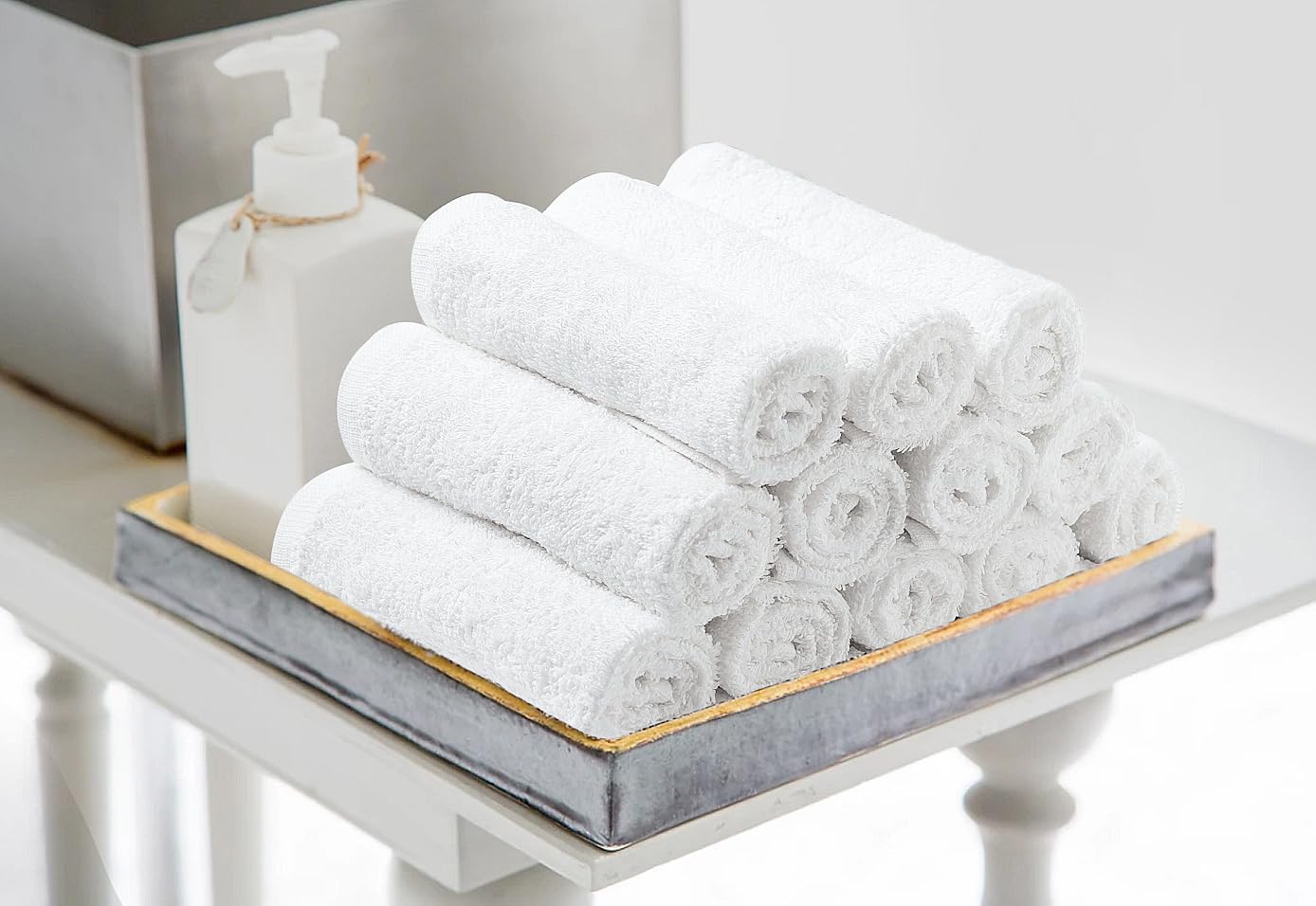 Avalon Towels Wash Cloths for Showering 24 Pack Face Towels 100% Cotton Black Washcloths 12x12 Wash Rags, Facial Towel, Fingertip Towel,Bath Rags - Image 4