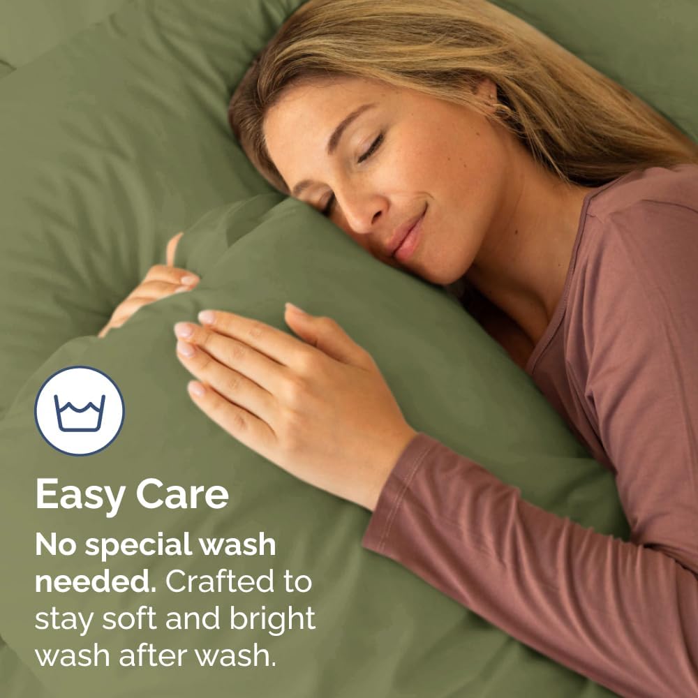 Queen Pillow Cases Set of 2 - Ultra Soft Hotel Quality Pillowcase Covers - Comfy, Cozy & Wrinkle Free - Shrink, Stain & Fade Resistant - Machine Washable Pillow Protectors - 2 Piece Set - Sage Green - Image 6