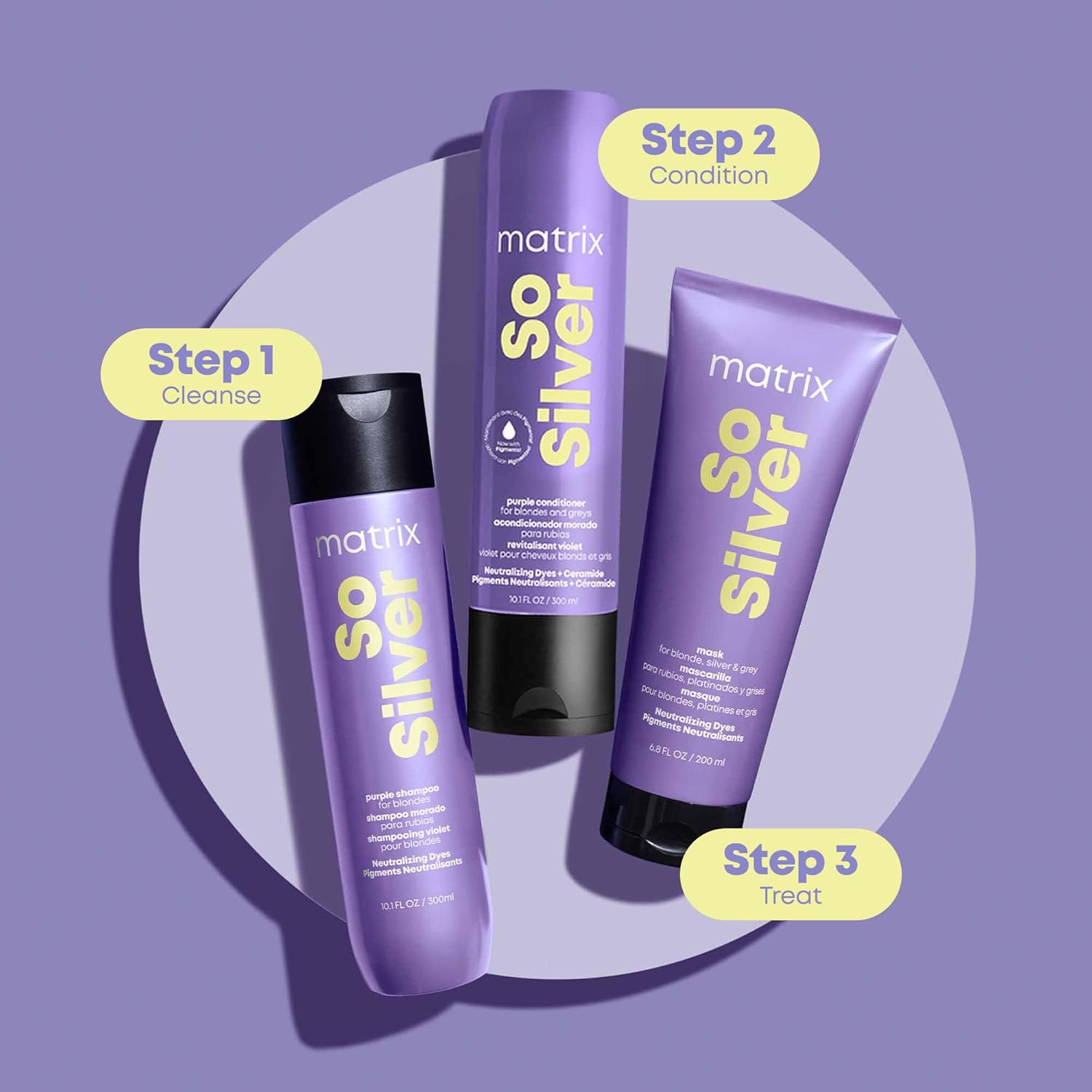 Matrix So Silver Purple Conditioner - Removes Brassy Yellow Undertones, Color Depositing & Toning, Pigmented Conditioner For Blondes and Greys, Vegan - Image 7