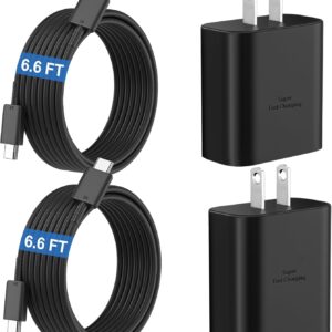 45W Super Fast Charger USB C Android Phone Type C Charger Fast Charging Block with 6.6FT Cord for Samsung Galaxy S26/S26 Ultra/S26+/S25 Ultra/S25/S24 Ultra/S24/S23 Ultra/S22/S21/S20/Note 10, Black