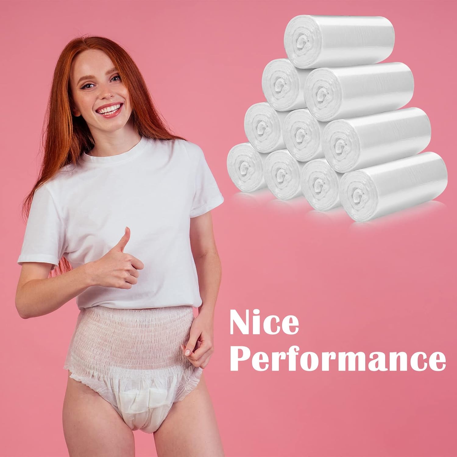Zubebe 1000 Pcs/ 10 Roll Sanitary Napkin Receptacle Liner, Sanitary Napkin Disposal Bags Feminine Hygiene Disposal Bags Women Personal Supplies for Tampon Bathroom, 15.75 x 15.75 Inch - Image 5