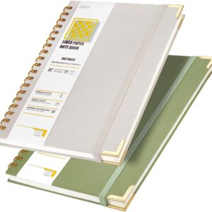OWSC Lined Spiral Notebook, Hardcover 7.1 x 10 IN B5 Notebook, Grey Green | 2 Pack Hardcover Notebooks for work and School, 320 Pages, 110 GSM Paper Journal for Women and Men, B5 College Ruled Notebook