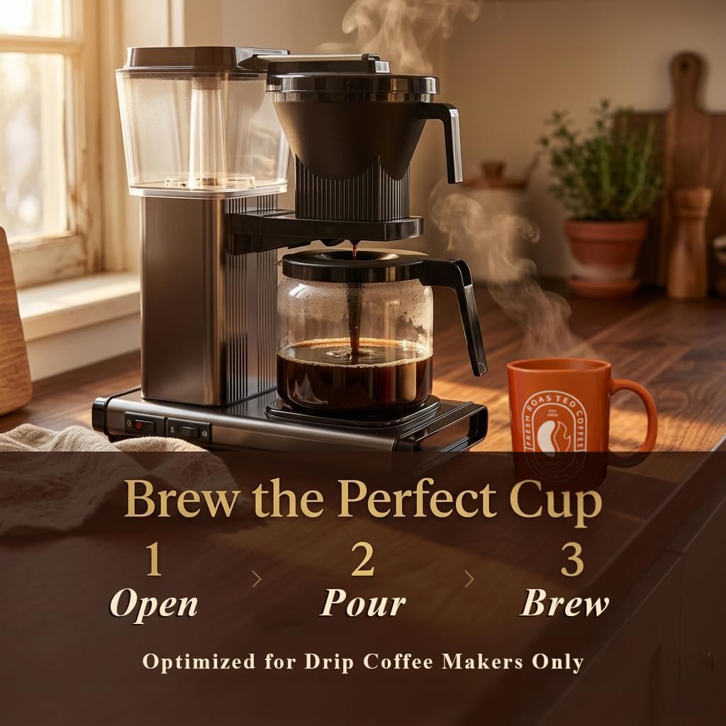 Fresh Roasted Coffee, Breakfast Blend Drip Ground Fractional Packs, Light Roast, Kosher, 2.25 oz, 96 Count - Image 7