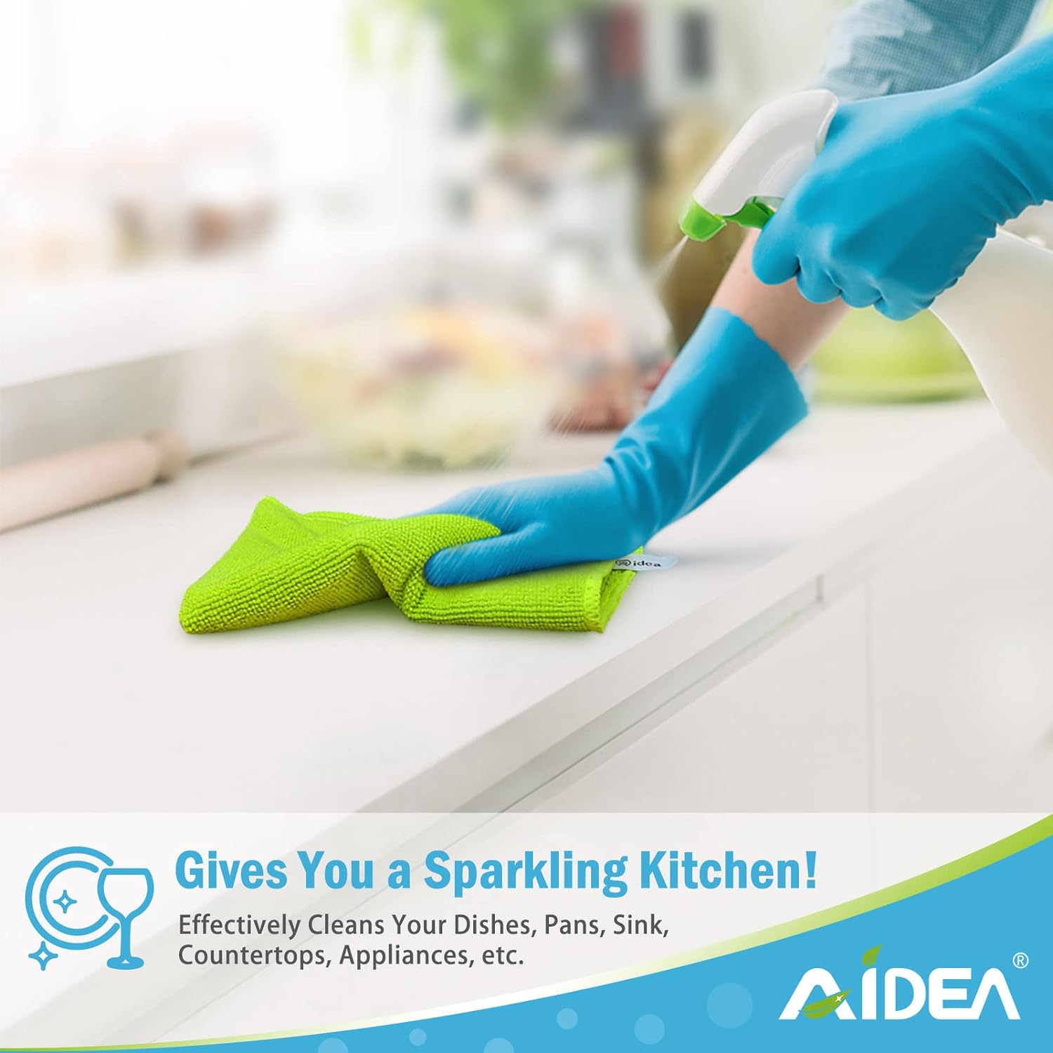 AIDEA Microfiber Cleaning Cloth-50PK, Soft Microfiber Towels for Cars, Absorbent Cleaning Rags, Lint-Free Streak-Free Wash Cloths for House, Kitchen, Window(12in.x12in) - Image 5