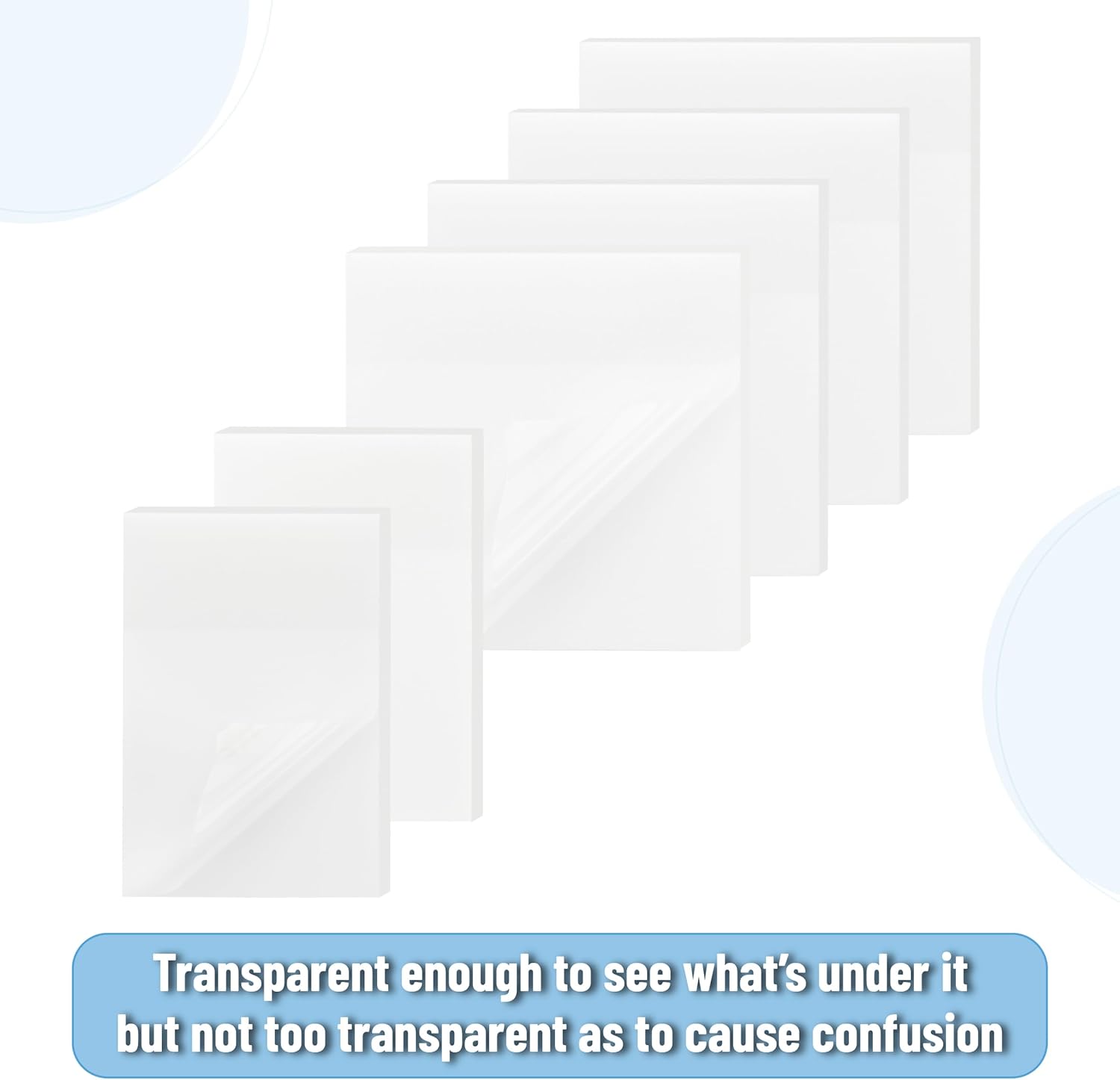 Mr. Pen- Transparent Sticky Notes Set, 1000 Sheets, 6 Sizes, Waterproof Transparent Sticky Note Pads for Bible Study, Annotating Books, Office, School, Planning, Journaling & Organization - Image 4