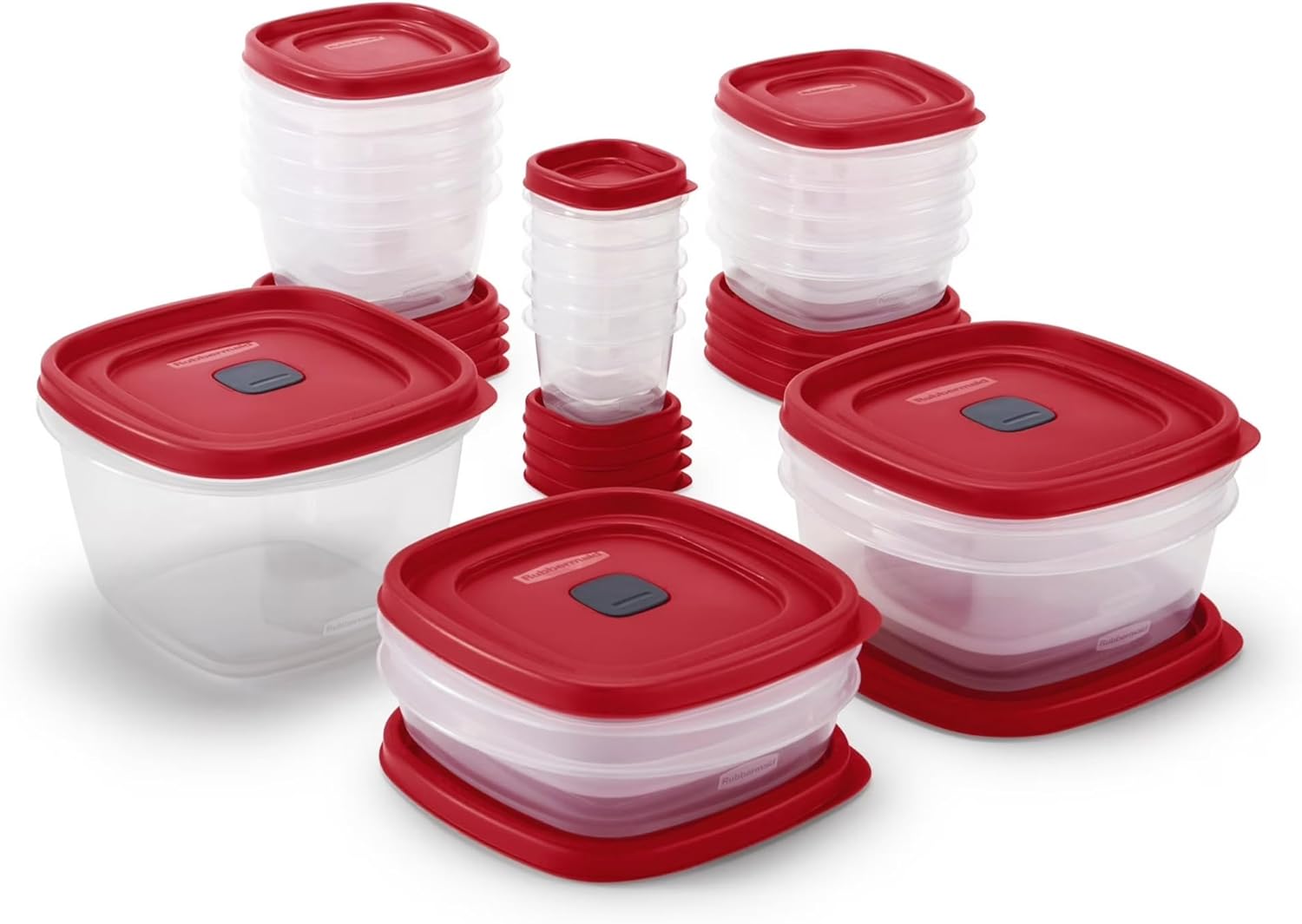 Rubbermaid Kitchen Storage Containers, 40-Piece Assortment with Microwave Vented Lids, Red - Image 7