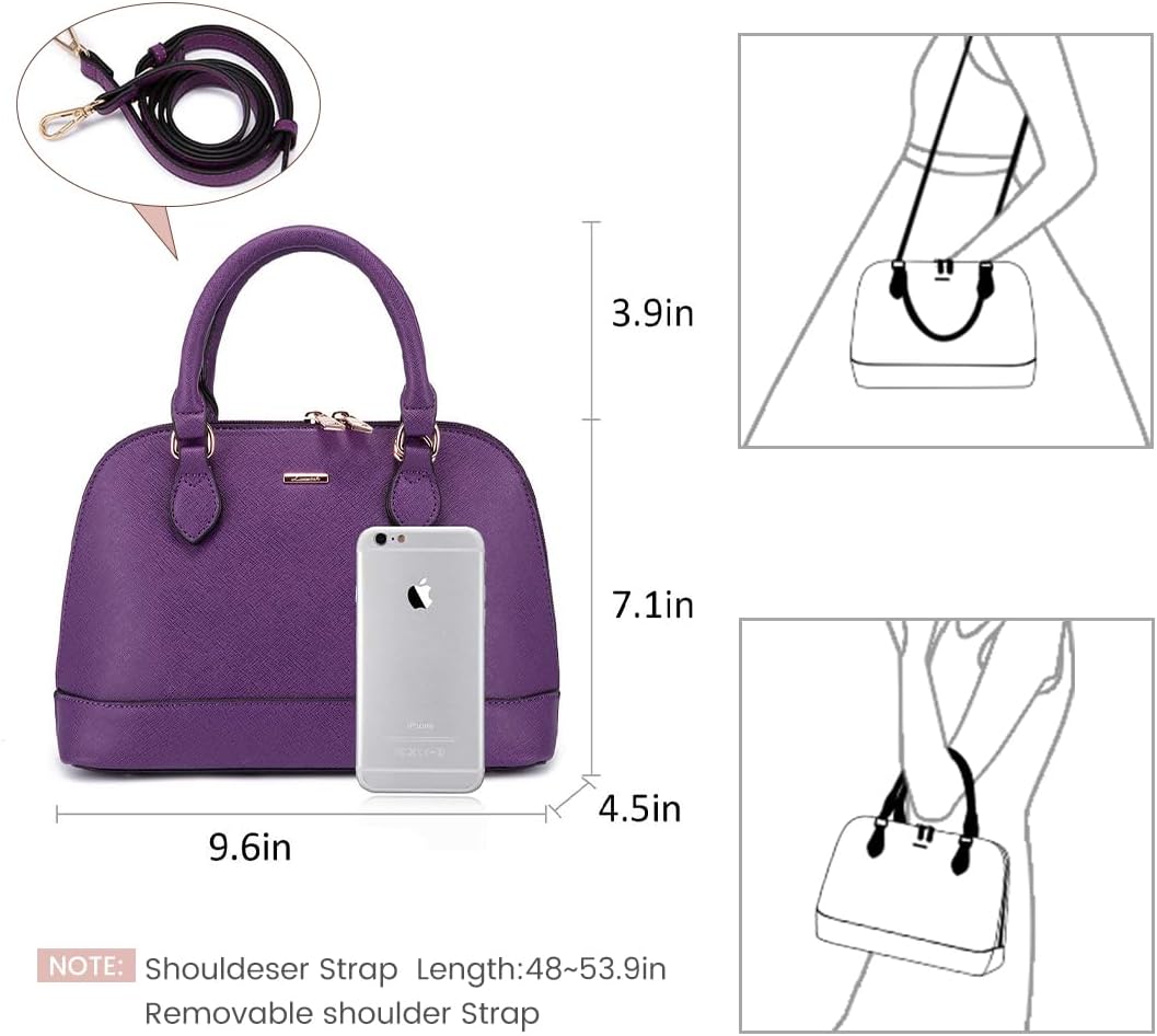 LOVEVOOK Purse for Women Crossbody Bags Classic Double Zip Top Handle Dome Satchel Bag - Image 6