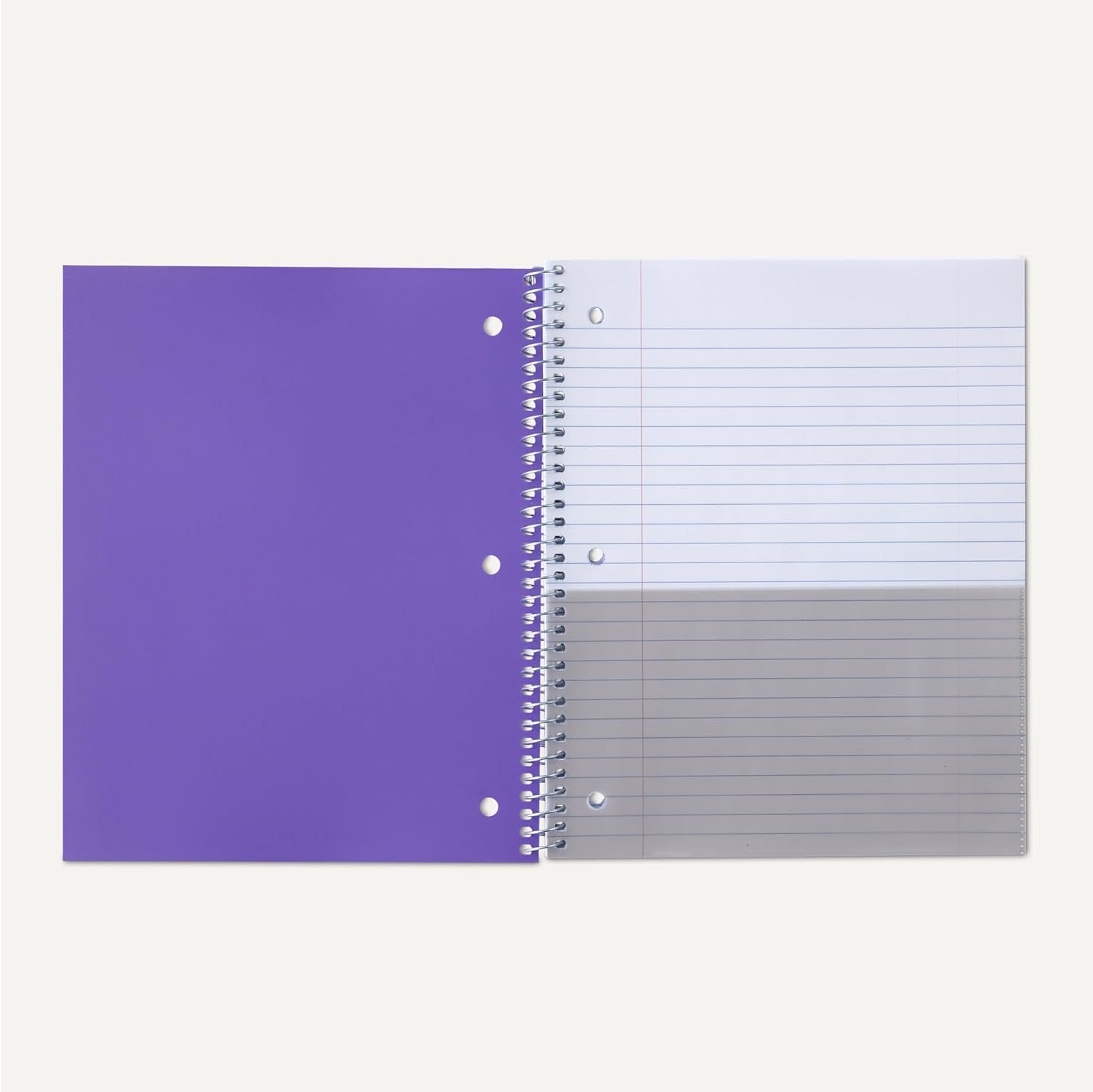 Amazon Basics Wide-Ruled Spiral Notebooks with Poly Cover, 8" x 10.5", 100 Sheets, Radiant Orchid, 3-Pack - Image 4