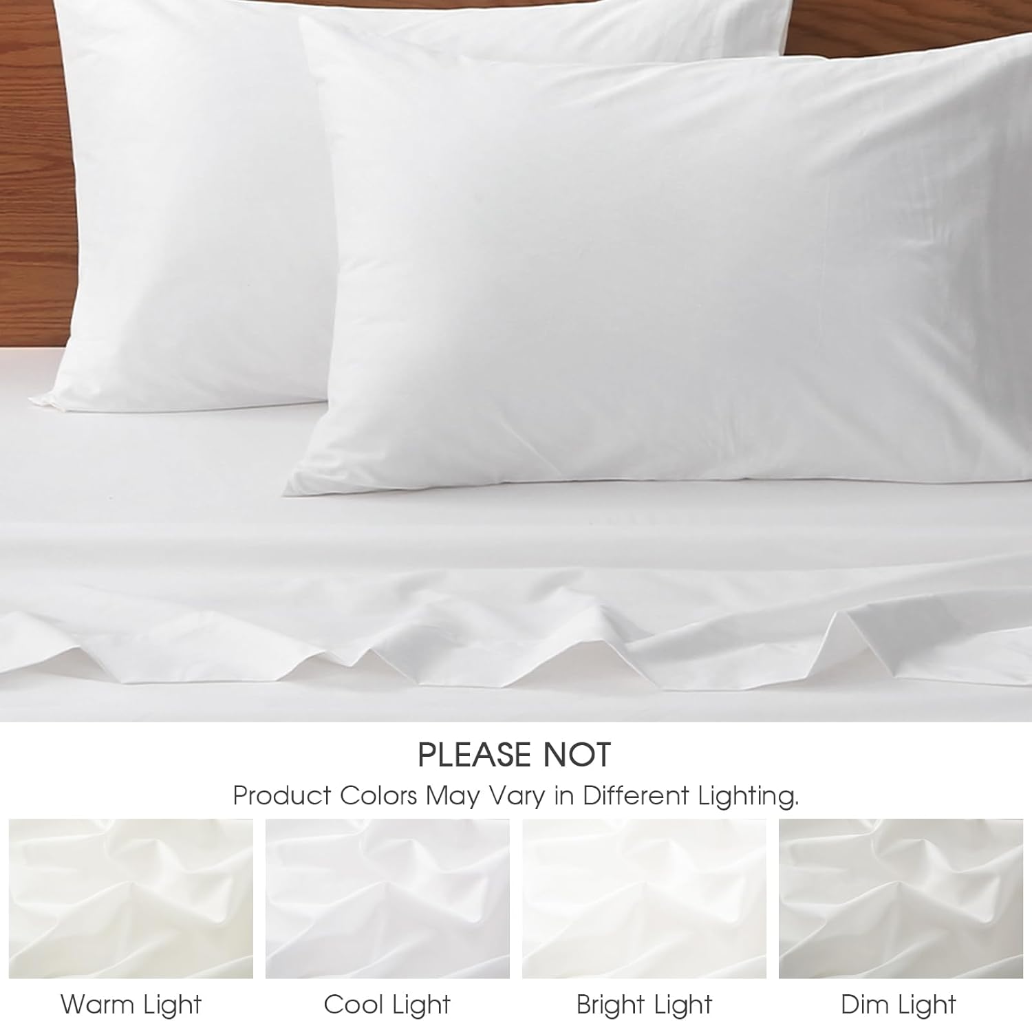 HYPREST Extra Deep Pocket King Sheet Sets Fits 18"-24" in Deep Mattress -100% Cotton King Sheet Set,White Hotel Crisp Soft Cooling Sheet Sets for King Bed Deep Pocket - Image 8