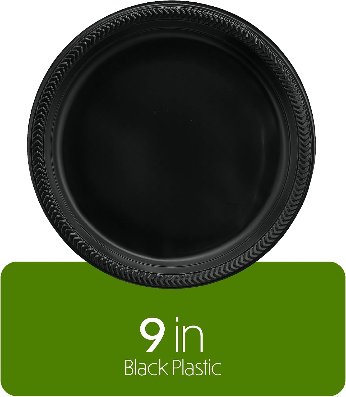PLASTICPRO 100 PCS Black Plastic Plates Light Weight 9 Inch Plastic Dinner Plates Black Plates Disposable for Party and Wedding - Image 6
