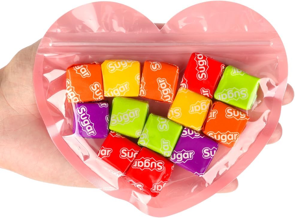 100pcs Small Bags for Small Business, 3.5x5 inch Heart-Shaped Jewelry Bags Clear Mylar Zip Top Lock Baggies Cute Packaging Supplies for Bracelets Sample - Image 3