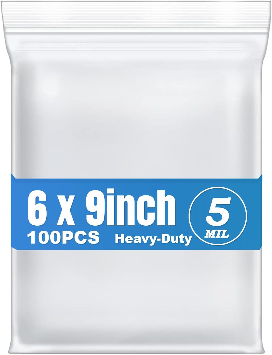 100 Pcs 6" x 9" Plastic Bags Thick 5 Mil Clear Resealable Zip Seal Lock Poly Bags Heavy Duty Zipper Reclosable Baggies Packing Jewelry Earrings Crafts Sample Coin Pills - Image 2