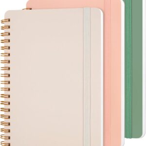 Utron 3 PCS Small Spiral Notebook 5×7, Notebooks for Note Taking, Morandi Spiral Journal Notebook, Work Notebook Small Notebooks 5×7 with Strap, Cute Notebooks for Women 70 Sheets/Note Books