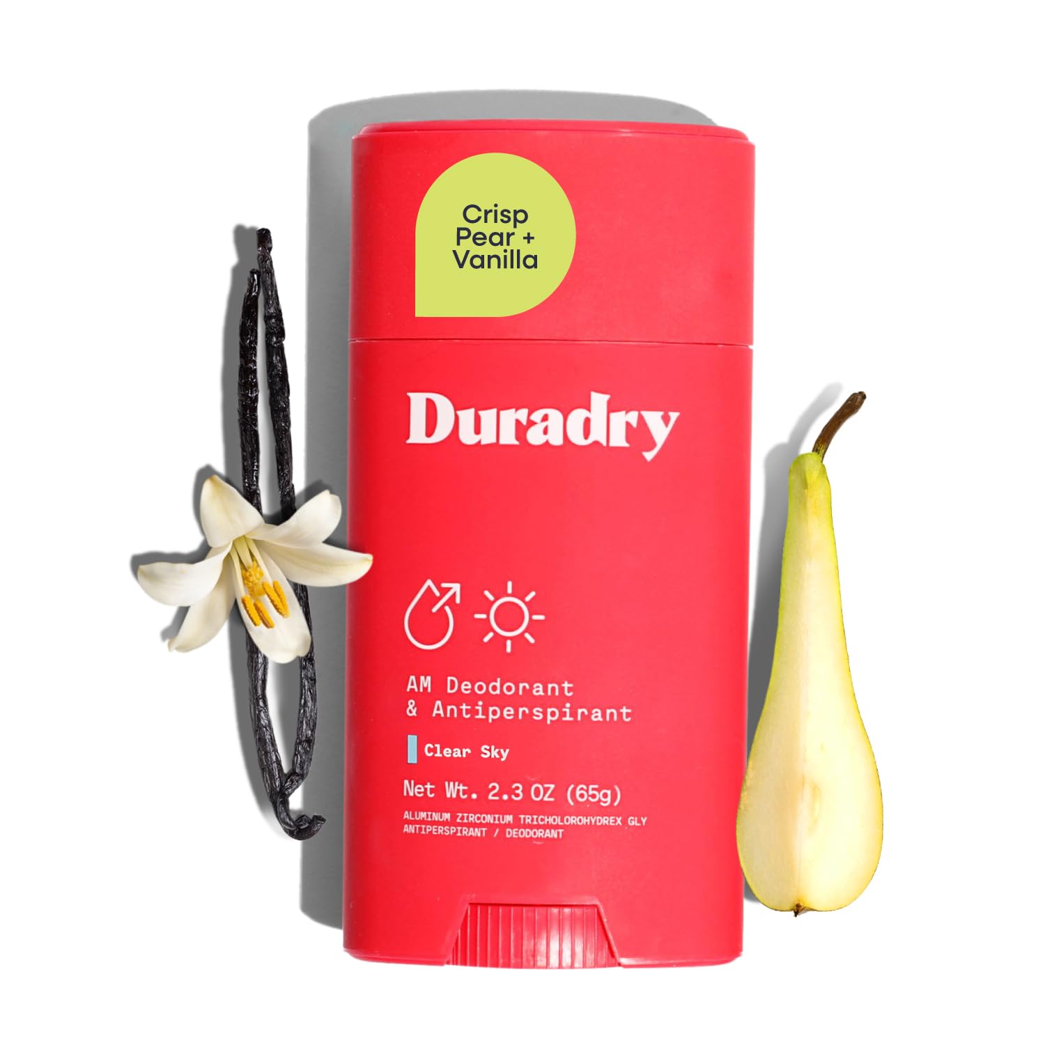 Duradry Clinical-Strength Antiperspirant Deodorant for Women and Men – Clean Formula with Natural Ingredients for Odor and Excessive Sweat Protection – Clear Sky (Crisp Pear + Vanilla) - Image 2