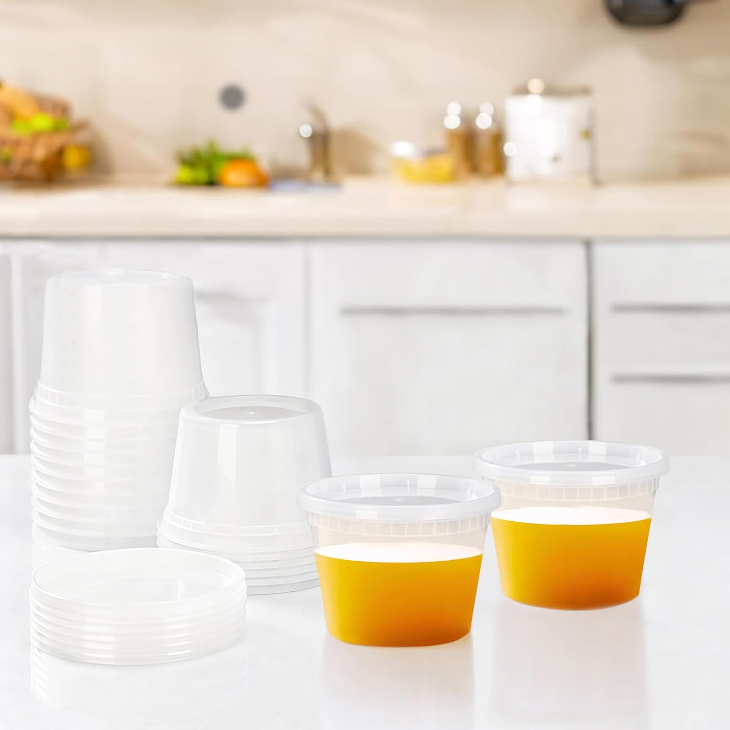 TashiBox 50 Sets 16 Oz Plastic Deli Containers with Lids - Food Storage Containers with Lids - Clear Airtight Meal Prep Containers, BPA Free, Stackable, Leakproof, Microwave and Freezer Safe - Image 5