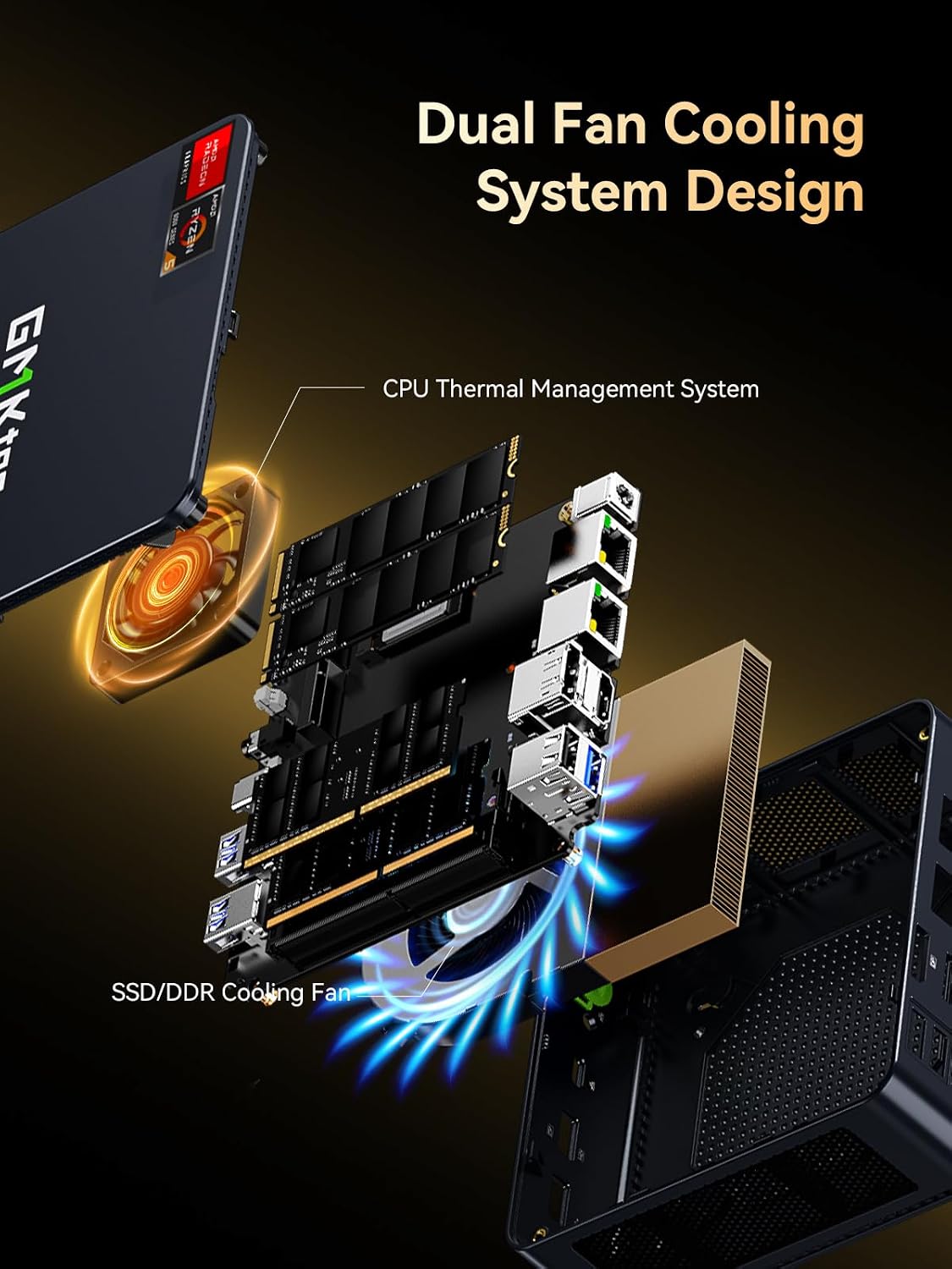 GMKtec Gaming Mini PC Ryzen 7640HS (Beats 6800H/6800U) 16GB DDR5 512GB NVMe SSD Dual NIC LAN 2.5GbE /WiFi 6E BT5.2 /USB4 Desktop Computers Office Home M6 Ultra - Image 8