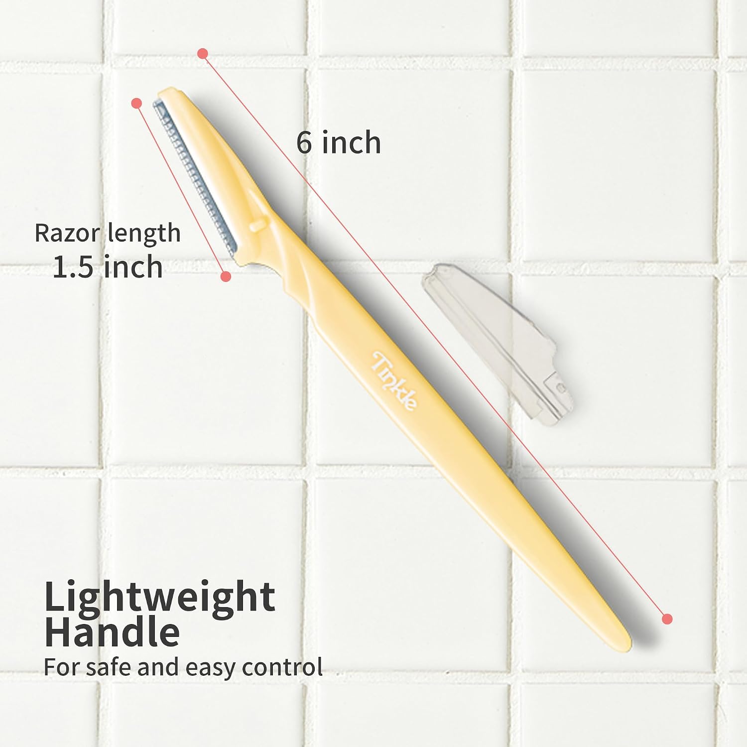 Tinkle Dermaplaning Tool 15ct, Dermaplane Razor for Women, Safe and Easy Peach Fuzz Remover, Eyebrow Trimmer with Protective Cover (5 Packs of 3) - Image 4