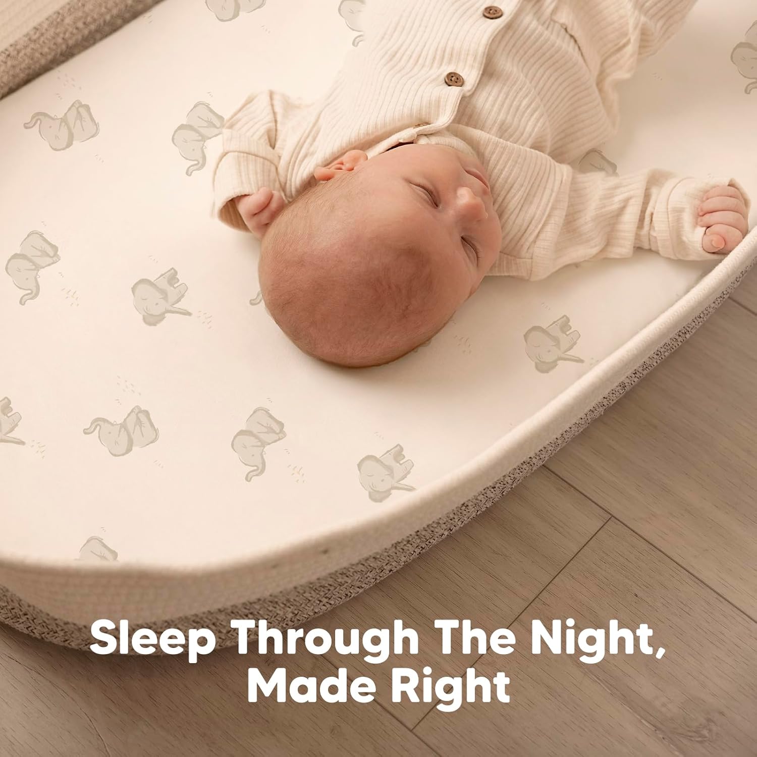 2-Pack Organic Baby Bassinet Sheets Boys, Girls - 100% Cotton Bassinet Mattress Sheets Compatible with Halo Bassinest Swivel Sleeper, Graco, Baby Delight, Universal Bassinet Fitted Sheets (Herb) - Image 7