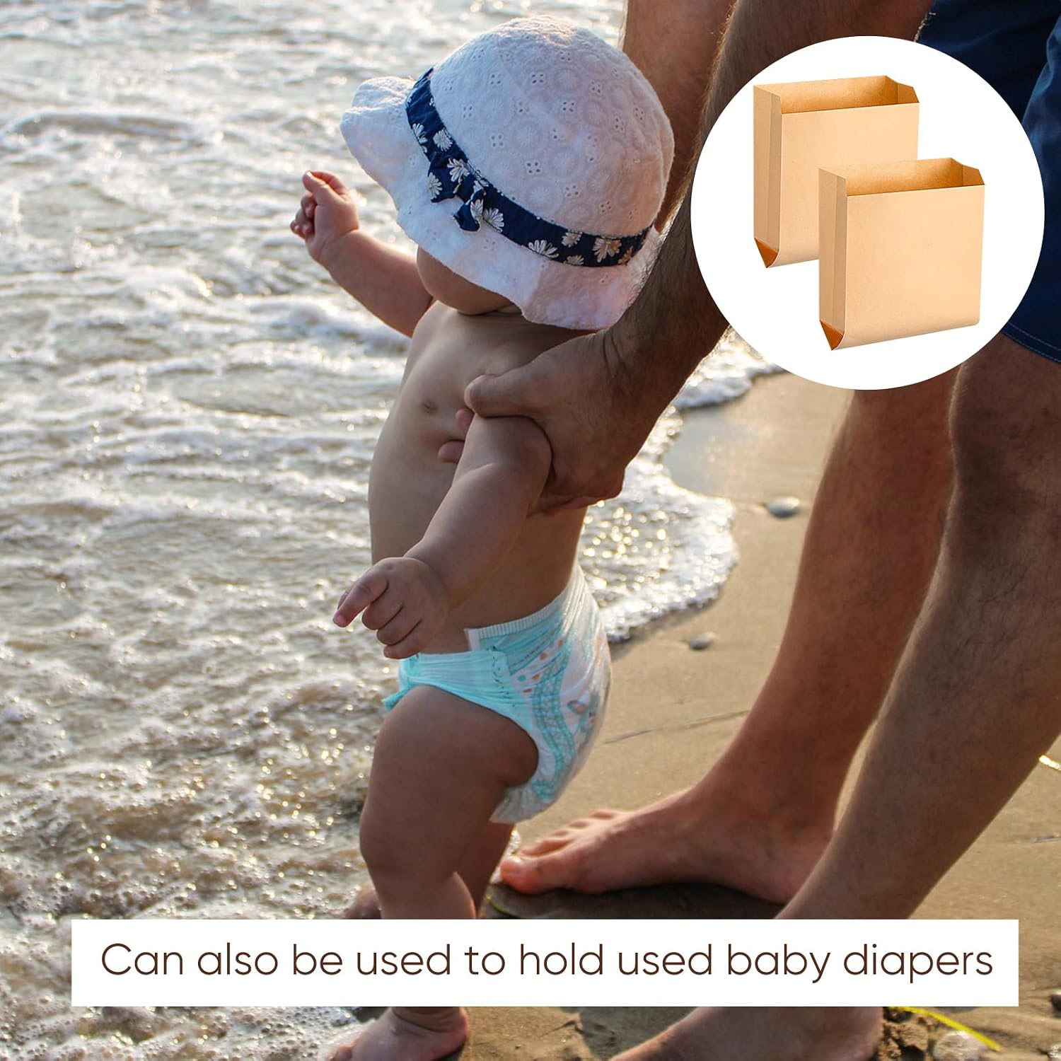 Thenshop 200 Pcs Waxed Kraft Feminine Hygiene Liner Bag, Business Restroom Bathroom Personal Dispensers 7.5 x 10" Waste Receptacle Paper Liners, Sanitary Napkin Disposal Bags, Kraft Bag - Image 7