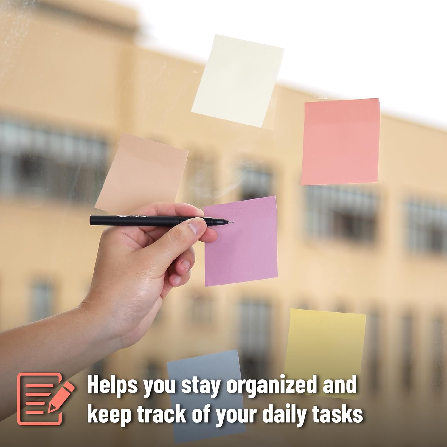 Mr. Pen- Sticky Notes, 3"x3", 12 Pads, 600 Sheets, Sunlit Sands, Sticky Notes Bulk, Self-Stick Note Pads, Perfect for Office, School, Home, Study & Organization - Image 4