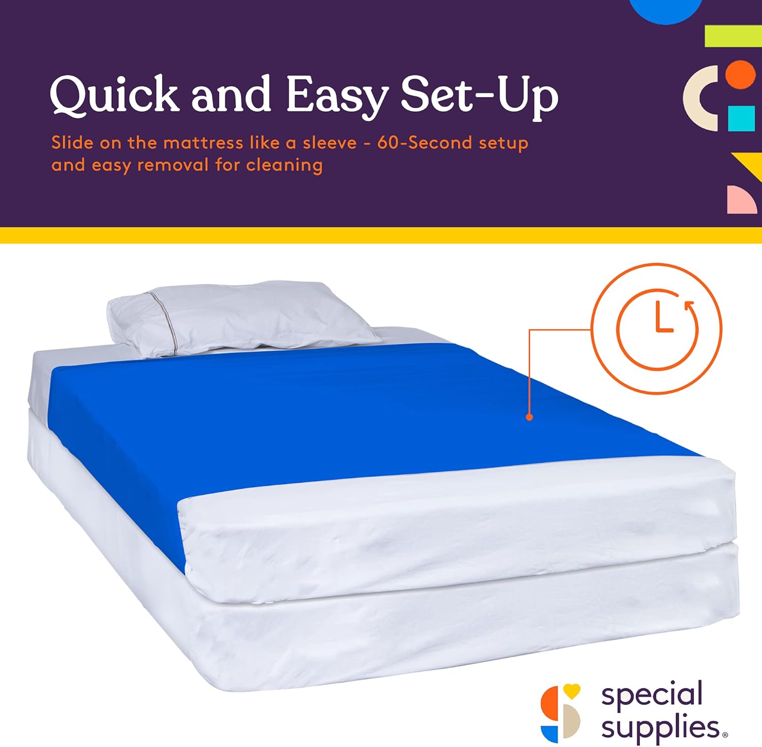 Special Supplies Sensory Bed Sheet for Kids Compression Alternative to Weighted Blankets - Breathable, Stretchy - Cool, Comfortable Sleeping Bedding -Blue (Twin) - Image 3