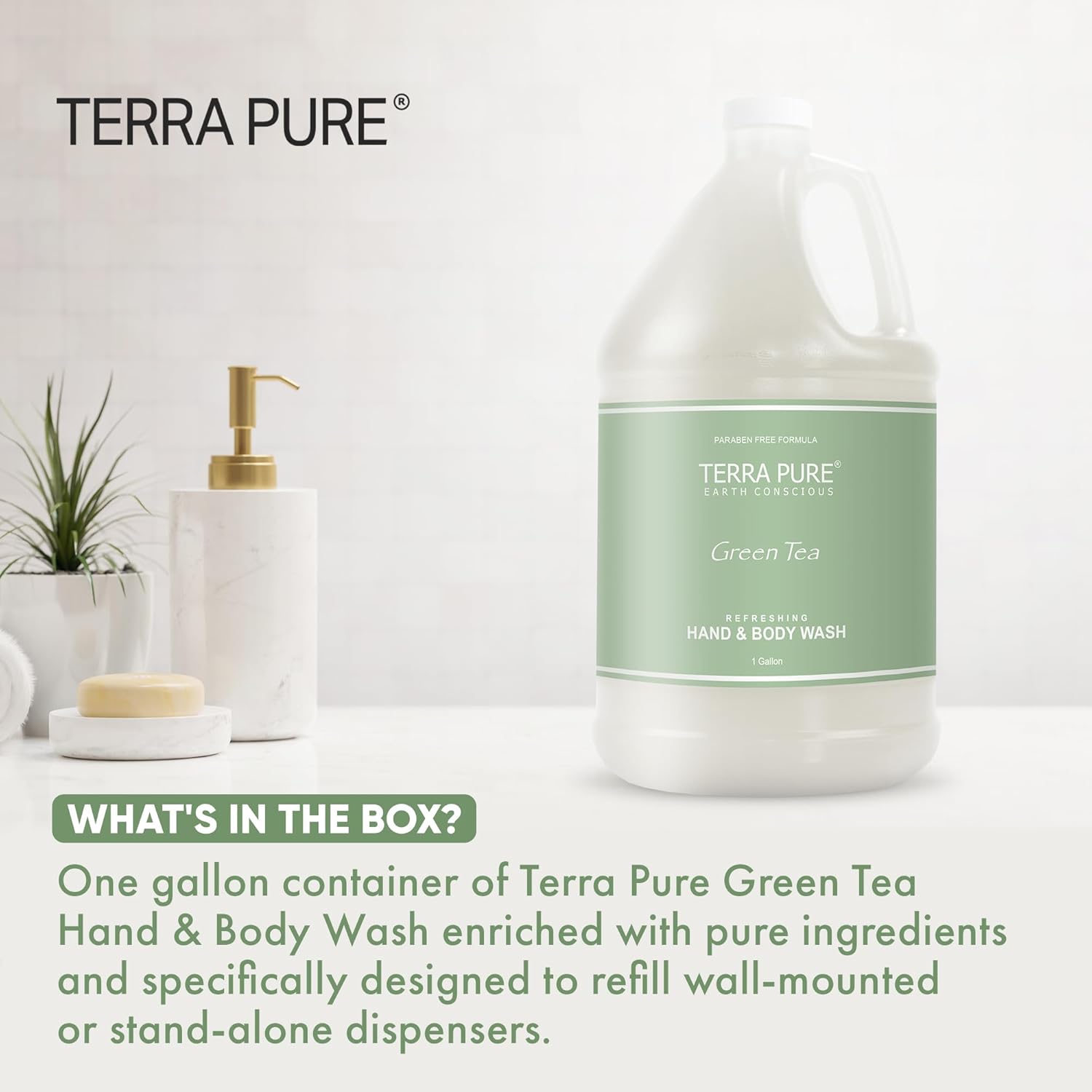 Terra Pure Hotel Body Wash/Hand Soap | One Gallon | Designed to Refill Soap Dispensers (Set of 1) - Image 3