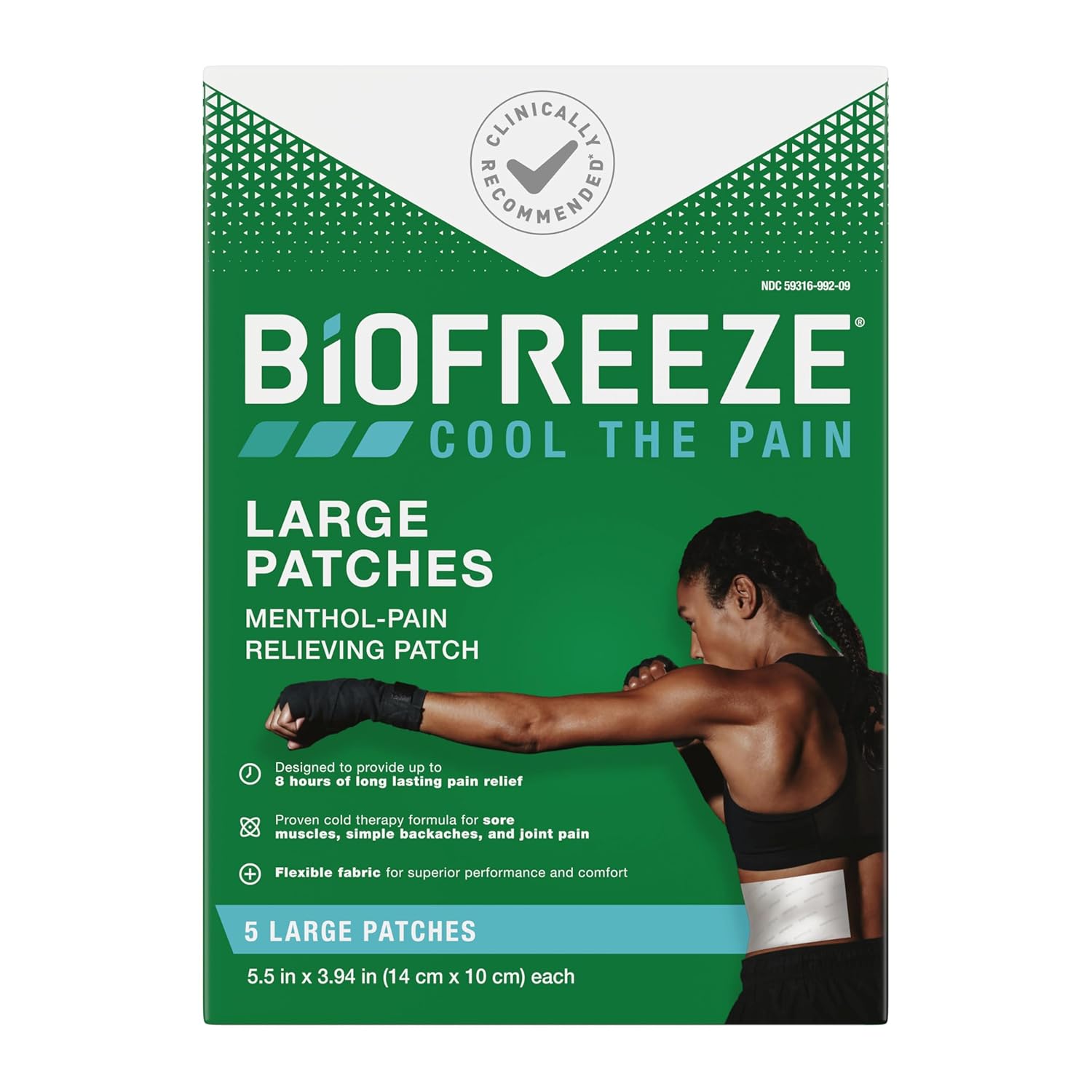 Biofreeze Pain Relief Patch, Large, 5 Patches - Image 2