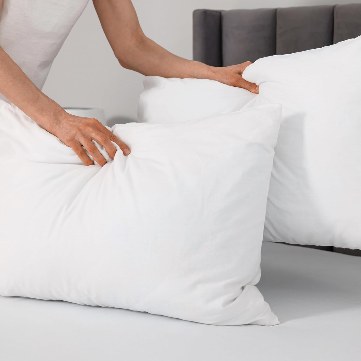100% Stain Resistant & Waterproof Standard Size Pillow Protectors with Zipper Set of 2 - Bed Bug & Dust Mite Proof White Pillowcases - Breathable, Comfortable Covers for Pillows, 21 x 27 Inches - Image 9