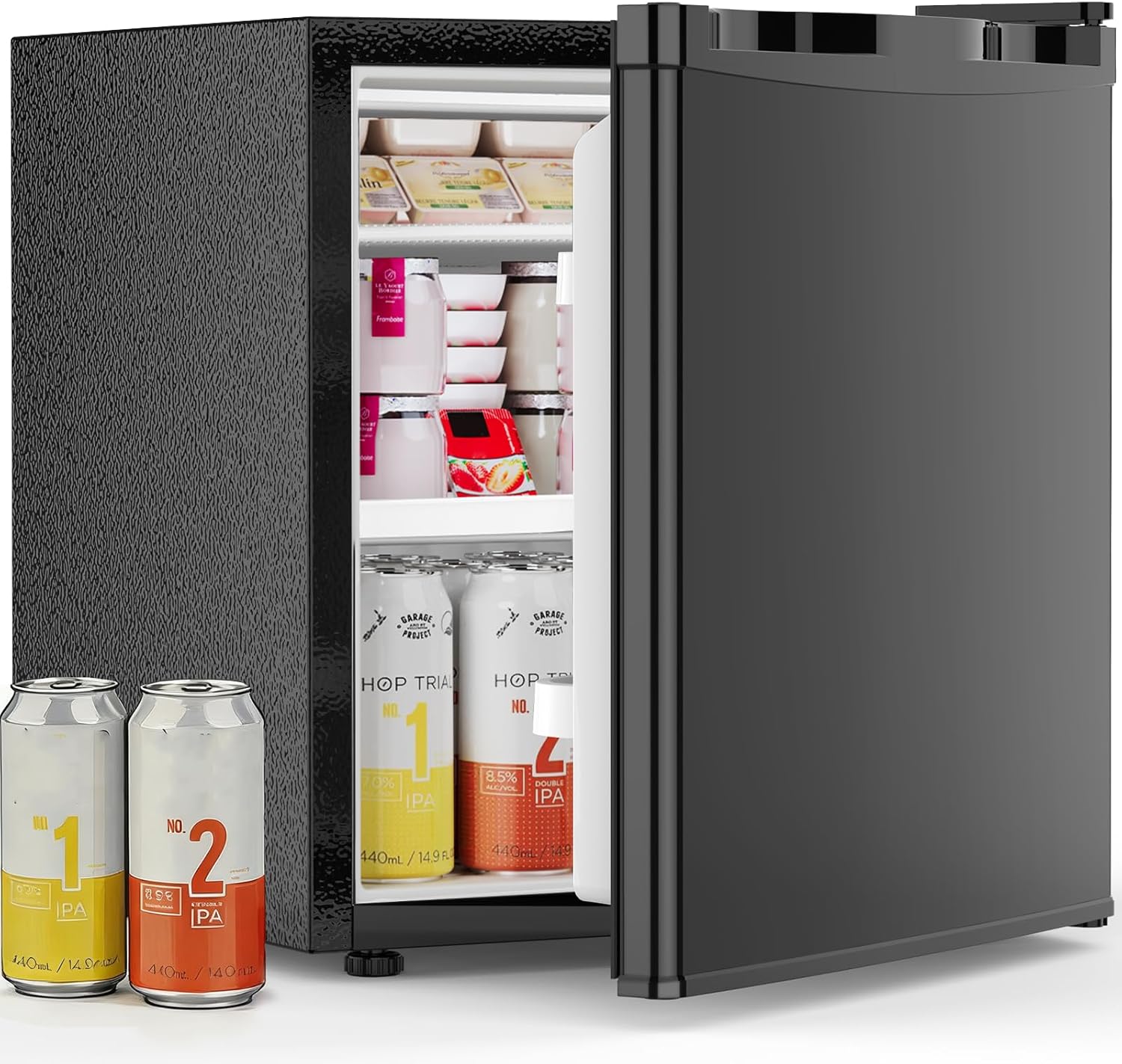 Antarctic Star Mini Fridge with Freezer, Rated 1.6 cu.ft, Small Upright Refrigerator with Removable Shelves, 7 Adjustable Thermostat, Low Noise for Bedroom/Apartment/Office, - Image 2