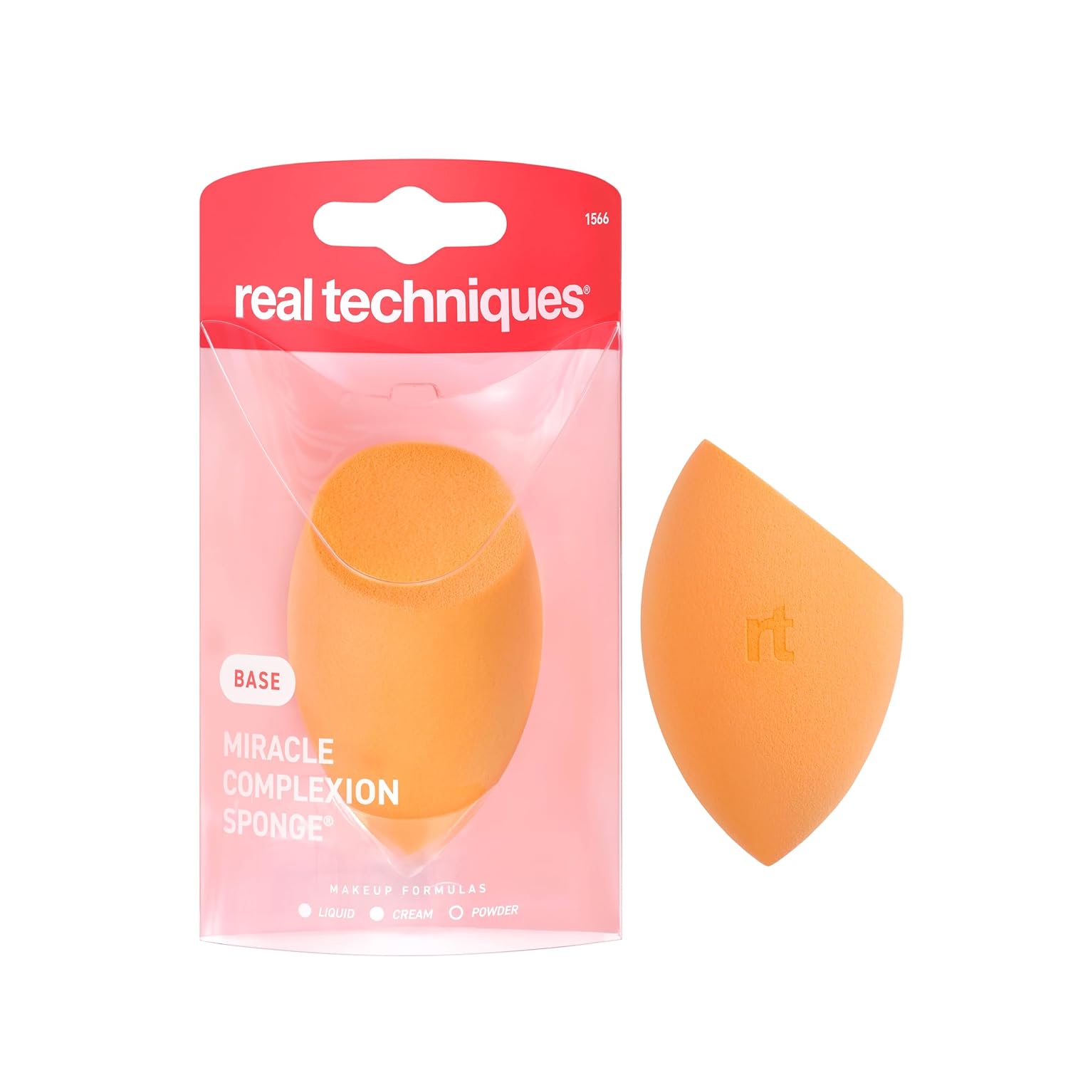 Real Techniques Miracle Complexion Sponge, Beauty Sponge, Makeup Blending & Foundation Application, Streak-Free, Full Coverage Finish, Vegan, Cruelty & Latex-Free, 1 Count - Image 2