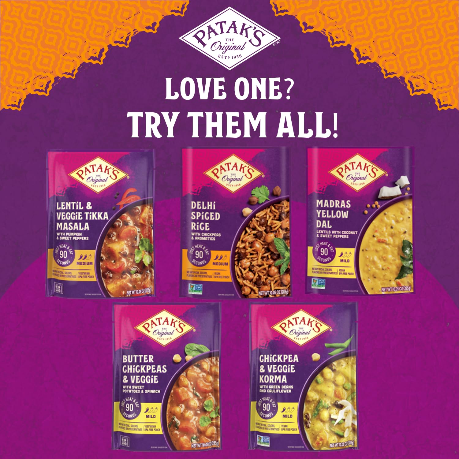 Patak's Delhi Spiced Rice, Fragrant Basmati with Chickpeas, Onion & Tomato, Kosher, Vegan Microwavable Meal Ready in 90 Seconds, For Quick Lunch or Dinner, 10.05 oz, 3-Pack - Image 6